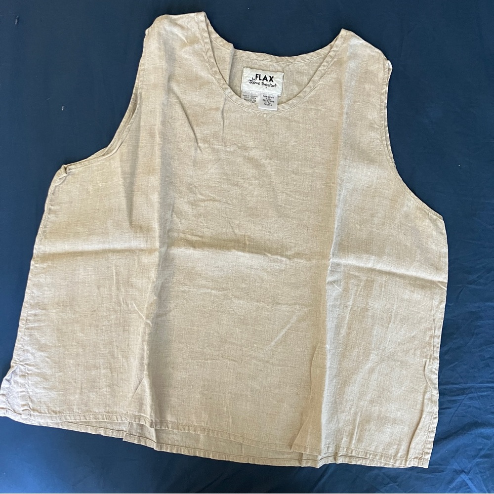 Flax linen tank oatmeal beige
